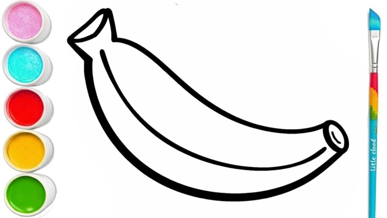 Easy Banana Drawing for Kids | Step by Step Banana Drawing and Coloring for Beginners | Little Cloud