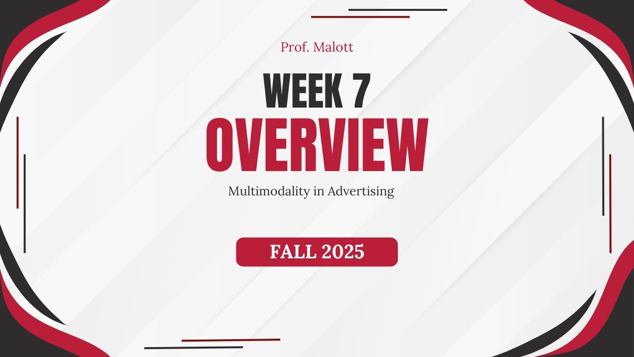 Week 7 Overview: Multimodality in Advertising | ENGL 0099 | Fall 2025