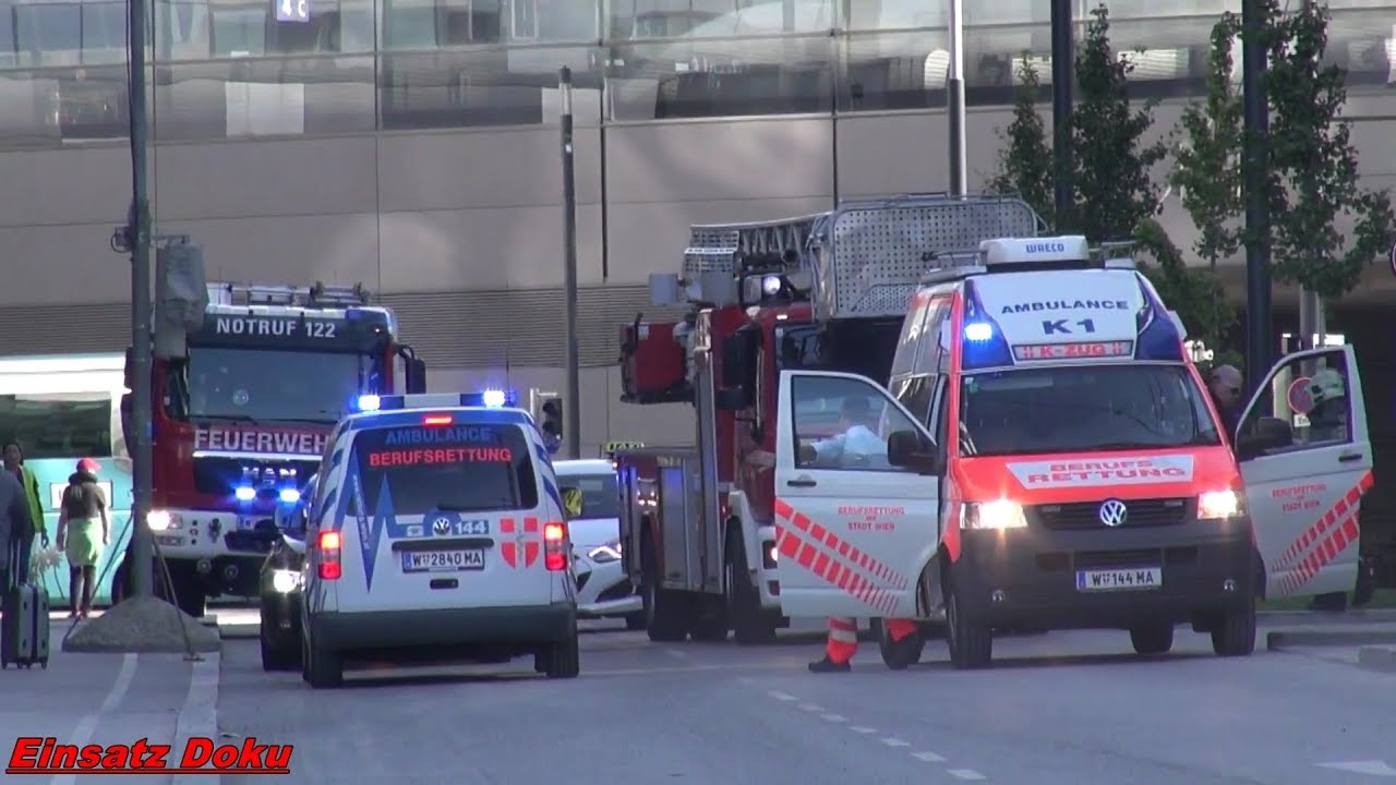 SCHWERER ARBEITSUNFALL in Wien Favoriten (Einsatzfahrten)