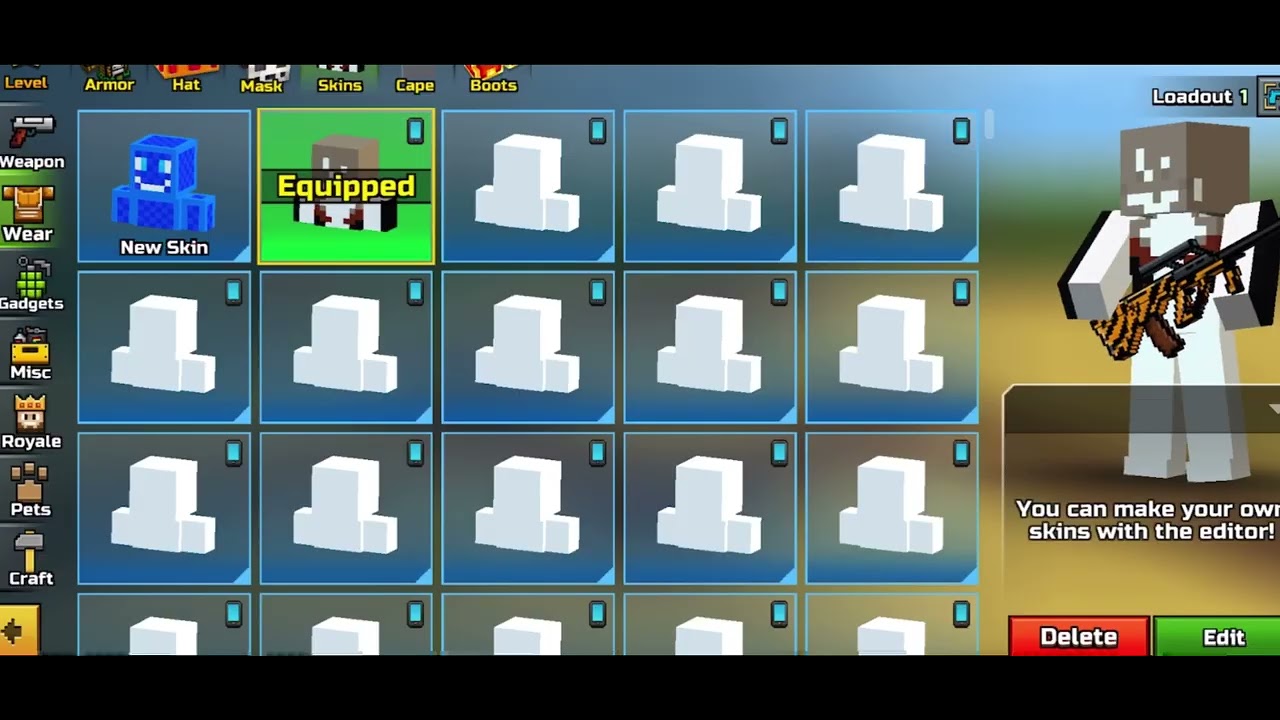 ‏Cool girl skin  Pixel Gun 3D😝