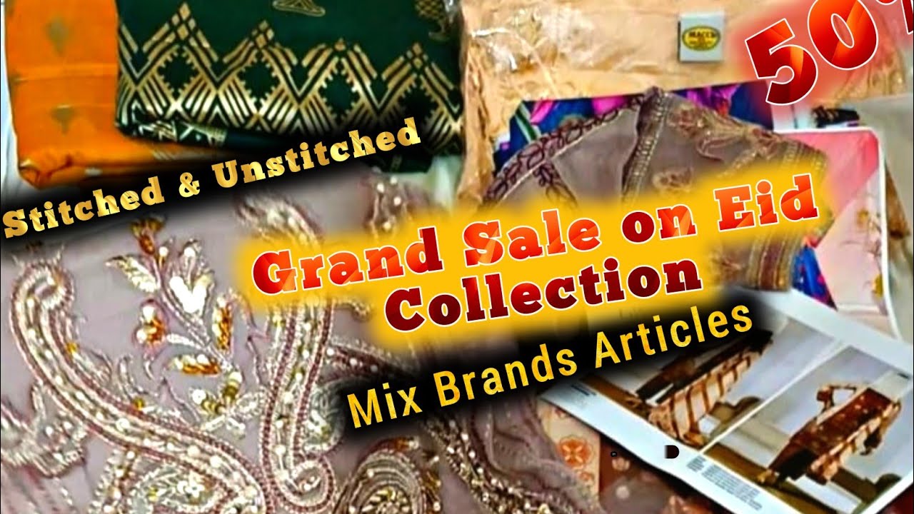 Grand Sale 50%off on Eid Collection💥Trendy Embroidered Saya, Aleena's,Bin Saeed 3pcs Suit