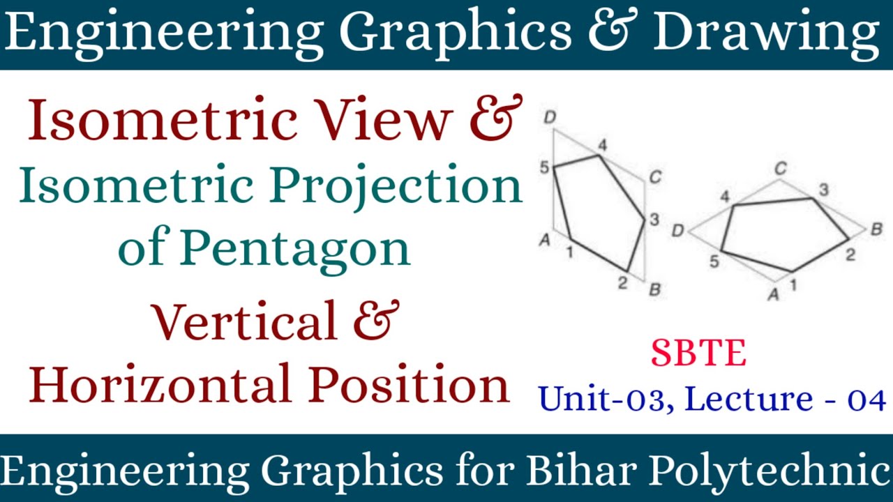 Isometric Projection of Pentagon | Horizontal & Vertical Position | L-04 |  Engineering Graphics