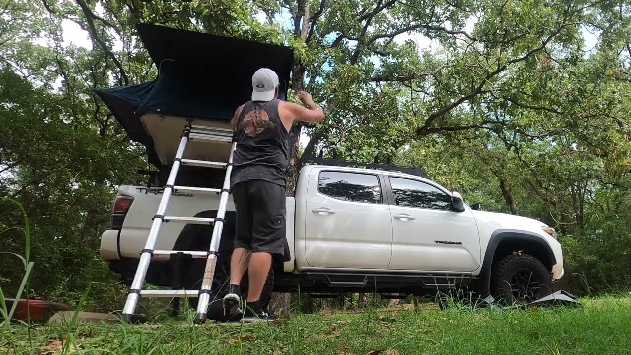 Rooftop Tent Setup - TimeLapse - Thule Tepui Ayer 2 Tent on RCI Bed Rack on 2020 Toyota Tacoma