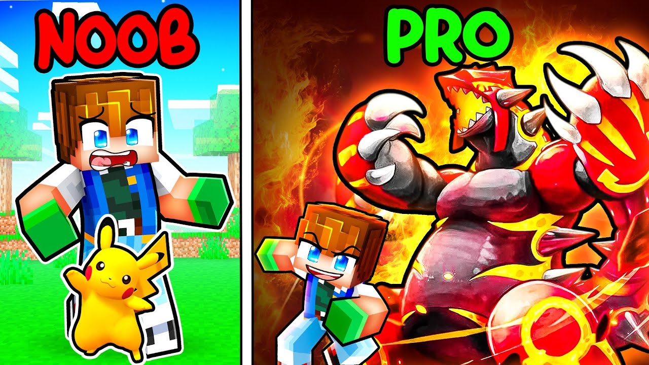 NOOB to PRO POKEMON TRAINER in Minecraft!