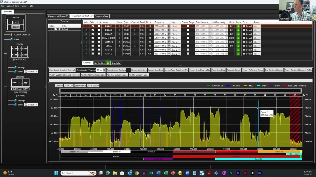 Lectrosonics Wireless Designer: Using Spare Frequencies
