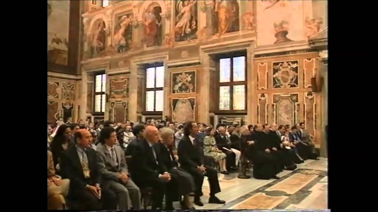 Vaticano Sala Clementina, presentazione del ritratto di S.S. Papa Giovanni Paolo II, 28 giugno 1992