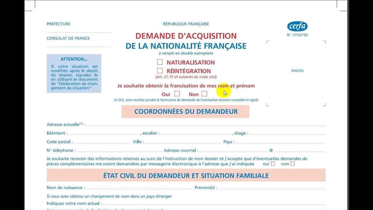 Comment Remplir Document Cerfa Demande Naturalisation