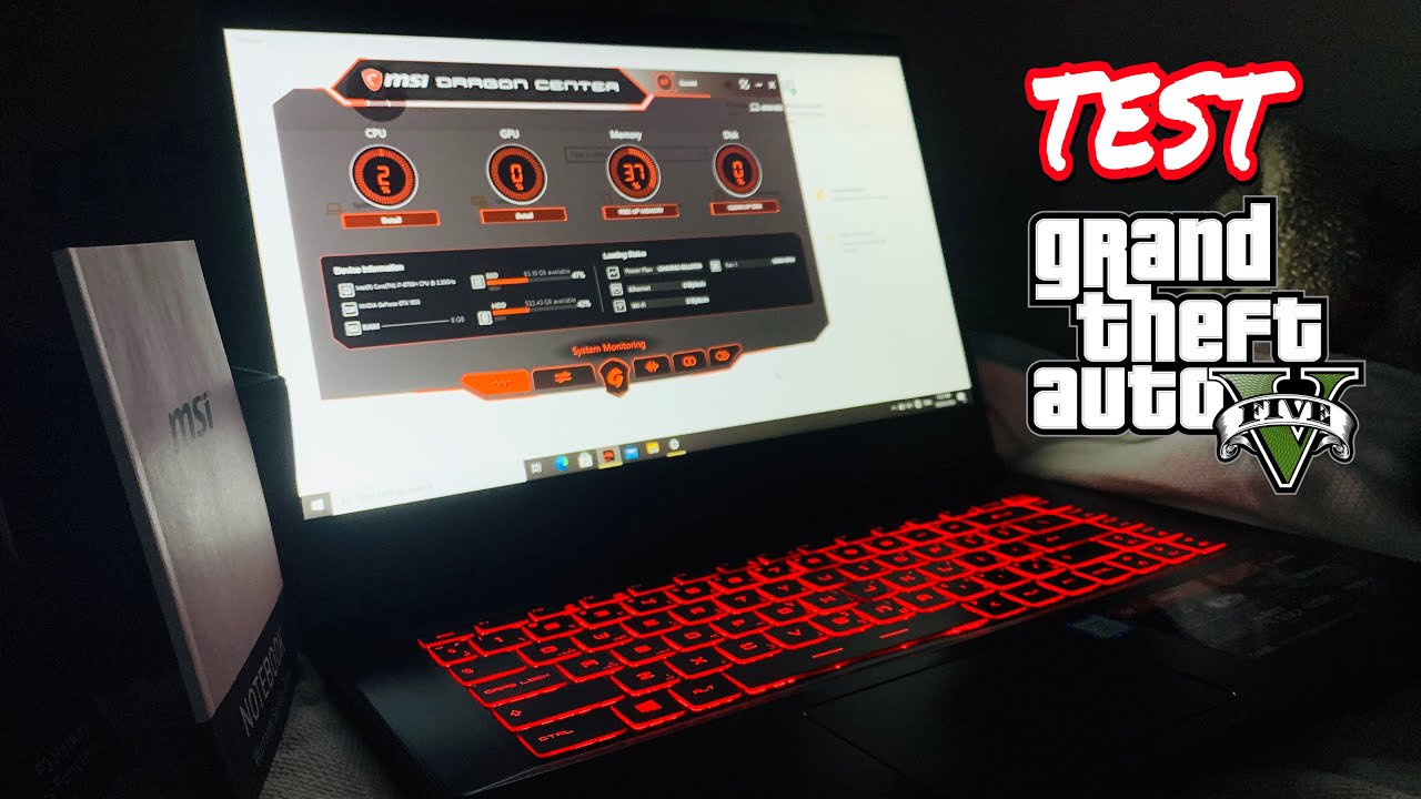 MSI GF63 8RC GTX 1050 GTA 5 benchmark test ultra and normal settings by tech gamers 4 life