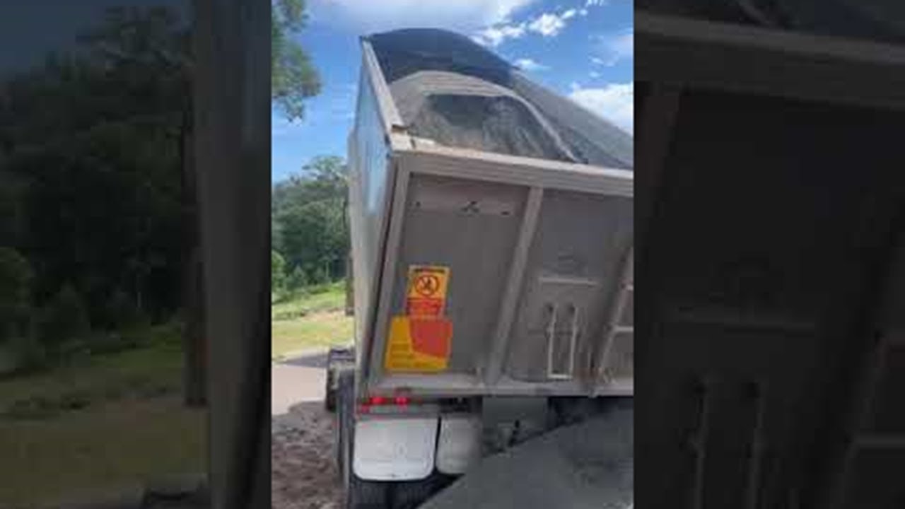 Tip Truck Trailer Topples Over While Unloading || ViralHog