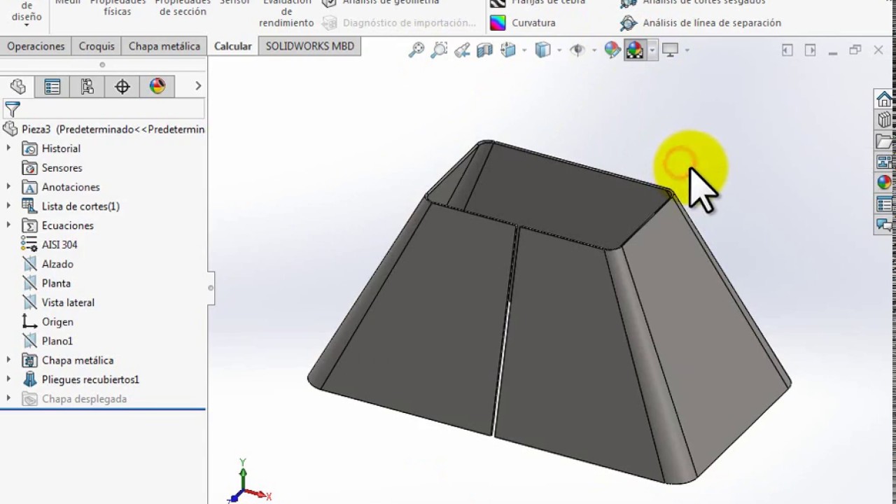 Chapa Metalica en Solidworks | Pliegue recubierto en solidworks + Chapa Metalica