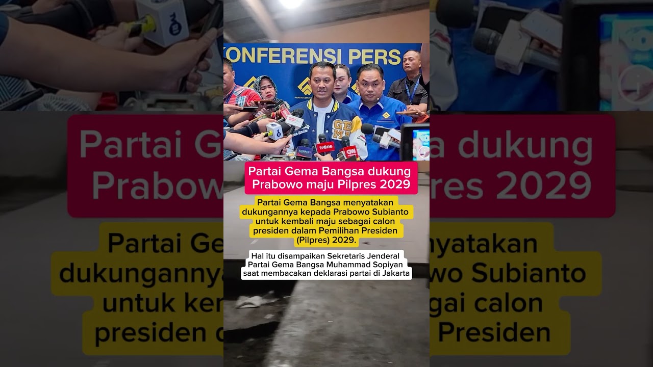 Partai Gema Bangsa dukung Prabowo maju Pilpres 2029