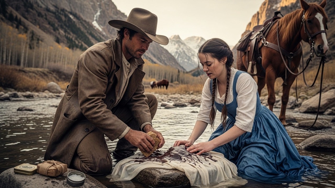 The Cowboy Found Her Washing Blood From Her Dress, He Didn't Ask Whose It Was Just Helped Her Clean
