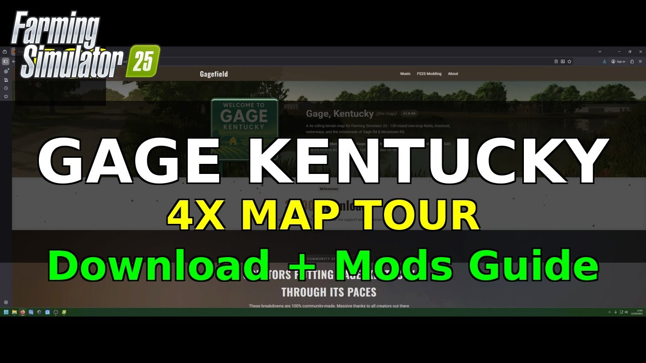 Farming Simulator 25 | First Look at Gage Kentucky 4X Map | Download Guide, Required Mods & Map Tour