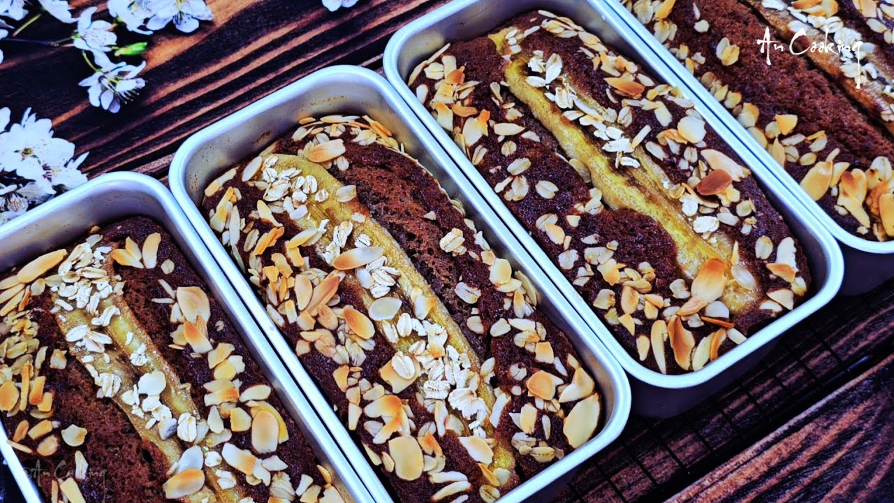 Cách làm Cake Chuối rất mềm xốp, thơm ngon và ít ngọt.