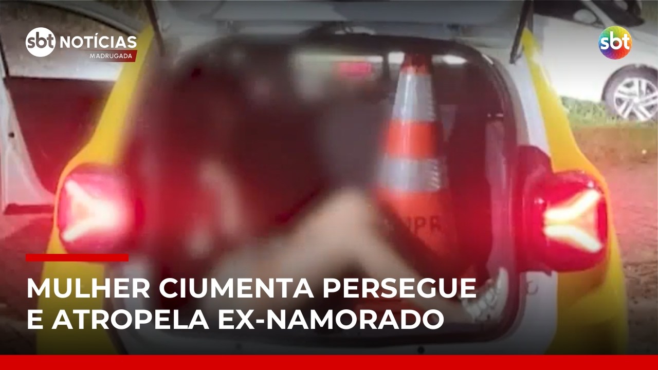 Mulher é presa após tentar atropelar ex‑namorado mesmo na frente da polícia | #SBTNotícias