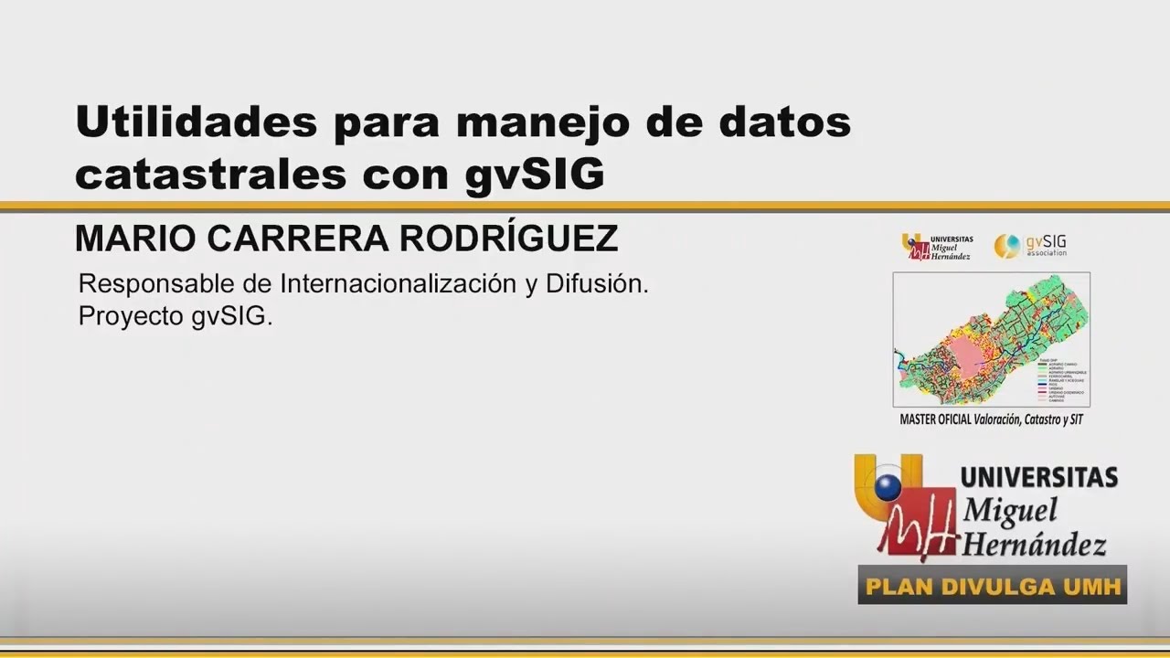 UTILIDADES PARA MANEJO DE DATOS CATASTRALES CON gvSIG