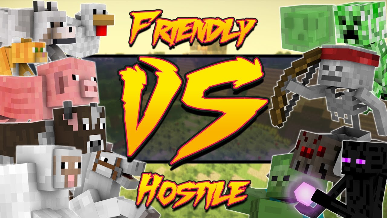 Friendly vs. Hostile Mobs (Minecraft Machinima)