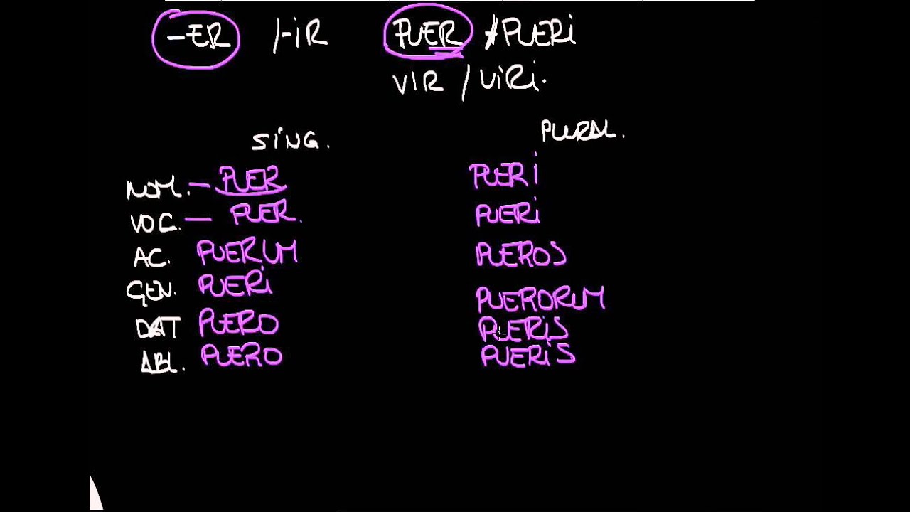 SEGUNDA DECLINACIÓN -ER -IR