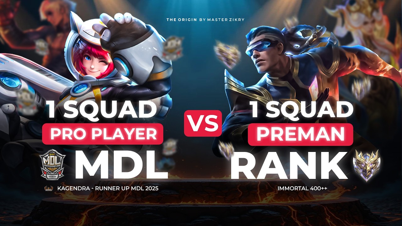 1 SQUAD PREMAN RANKED vs 1 SQUAD PRO PLAYER DI MOBILE LEGENDS