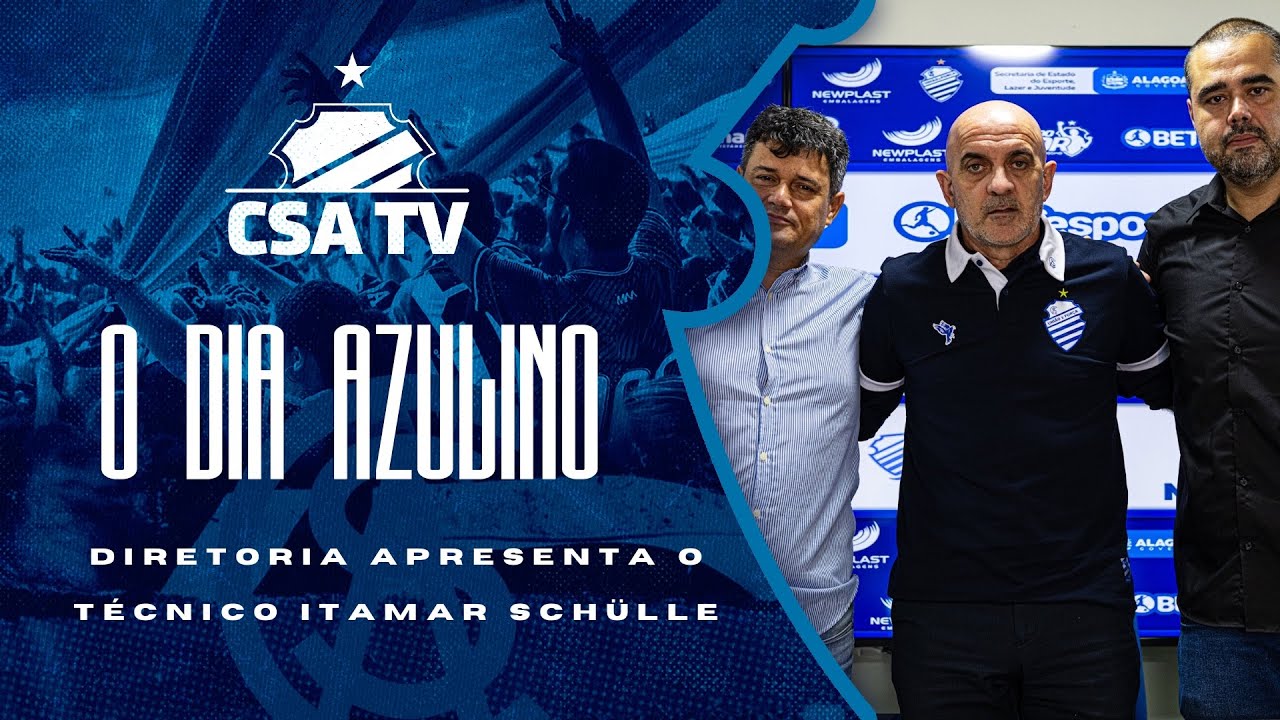 T&eacute;cnico Itamar Sch&uuml;lle &eacute; apresentado pela diretoria azulina: 06.11.25 - CSA TV
