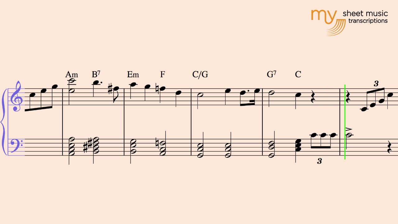 Wedding March - Piano Sheet Music Transcription