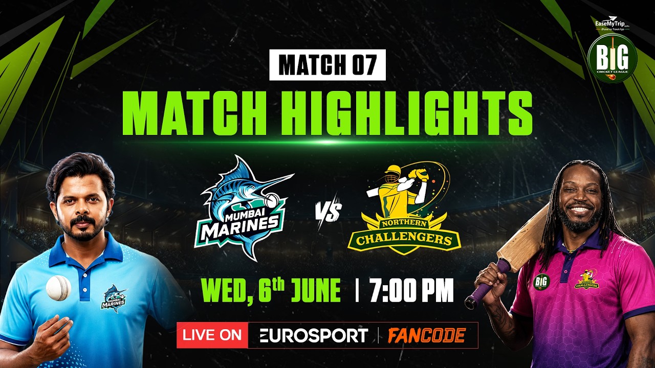 Northern Challengers Vs Mumbai Marines Match - 6 Highlights | Big Cricket League Season 2