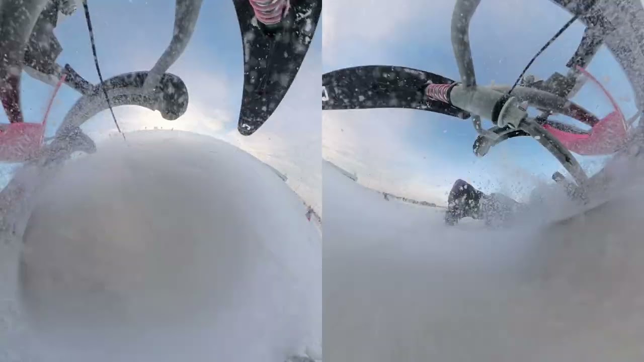 Sledding at Chinook winds park, first two runs, first two falls of the day. 