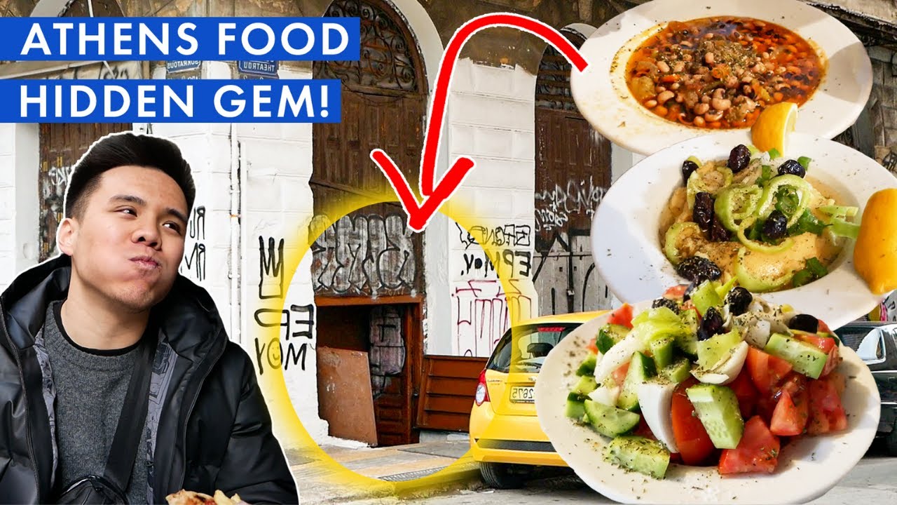 SECRET UNDERGROUND GREEK RESTAURANT in Athens, Greece! | Pitas, Traditional Taverna Food!