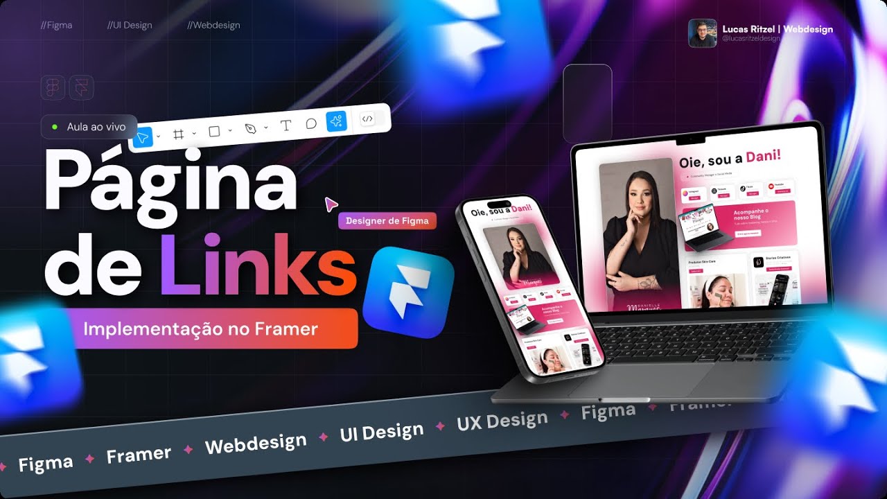🔥AULA AO VIVO🔥| TUTORIAL: Criando Página de Links | Figma + Framer landing page | AULA #14