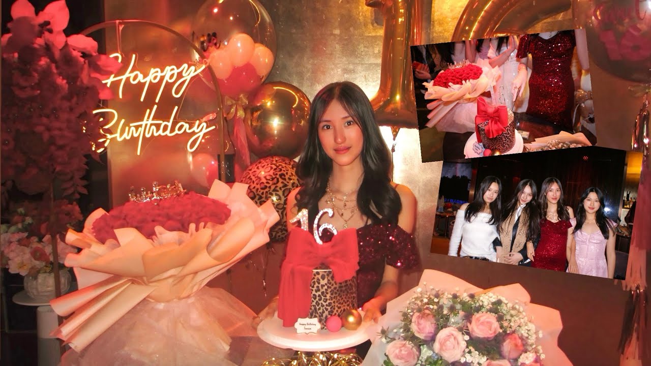 full sweet 16 birthday party celebration vlog 🍓🥂🤍 | Tania Lam 𐙚˚