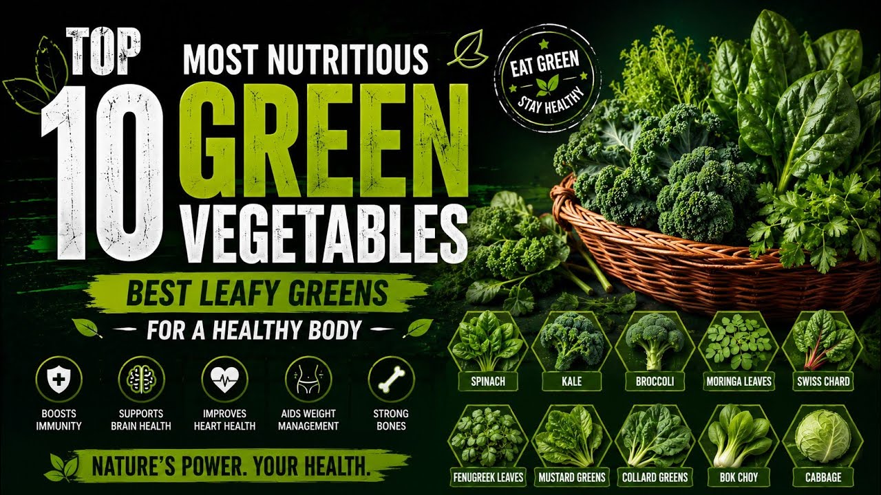 Top 10 Most Nutritious Green Vegetables | Best Leafy Greens for a Healthy Body