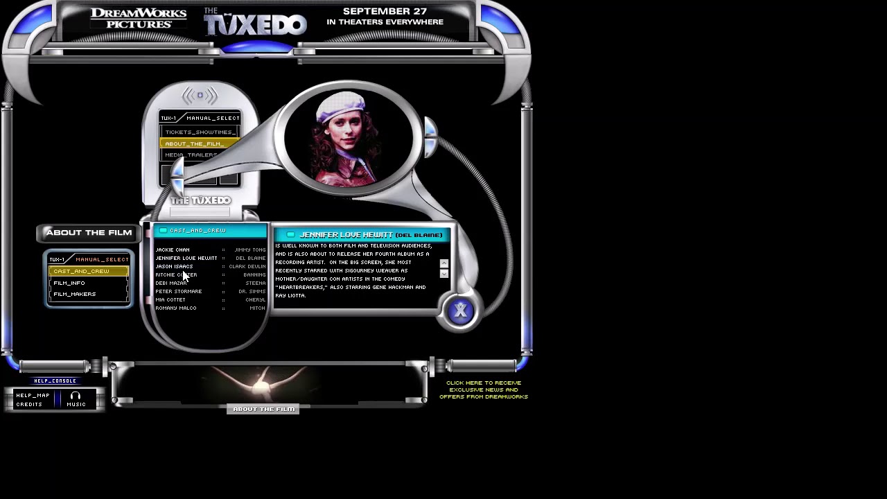 Tuxedo flash website in 2002