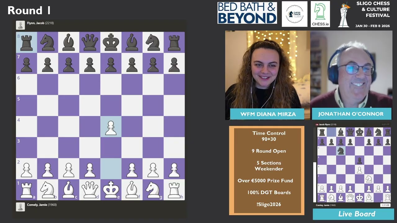 Sligo Chess Festival 2026 | Weekender Round 1 | !sligo2026, 30 Jan 2026