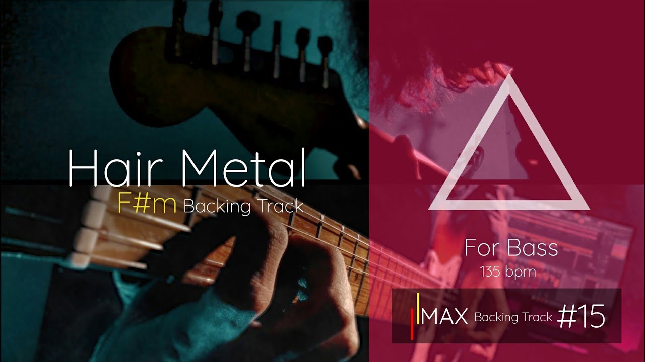 #15 Hair Metal Bass Backing Track [ FOR BASS ] Jam in F# minor 135 bpm