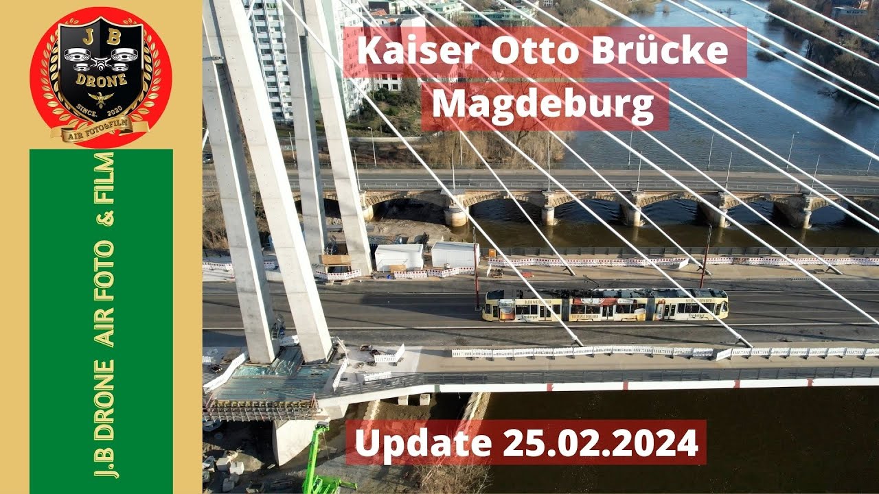 Kaiser Otto Brücke 25.02.24, Magdeburg aus der Vogelperspektive-Teil 42