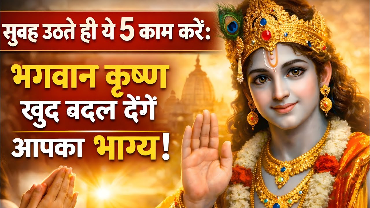 🌅 सुबह उठते ही ये 5 काम करें | भगवान कृष्ण बदल देंगे आपका भाग्य 🙏#krishnagyan #morning #geetavichar
