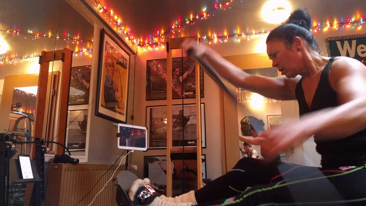 Training kayak ergometer, different angle and perspective