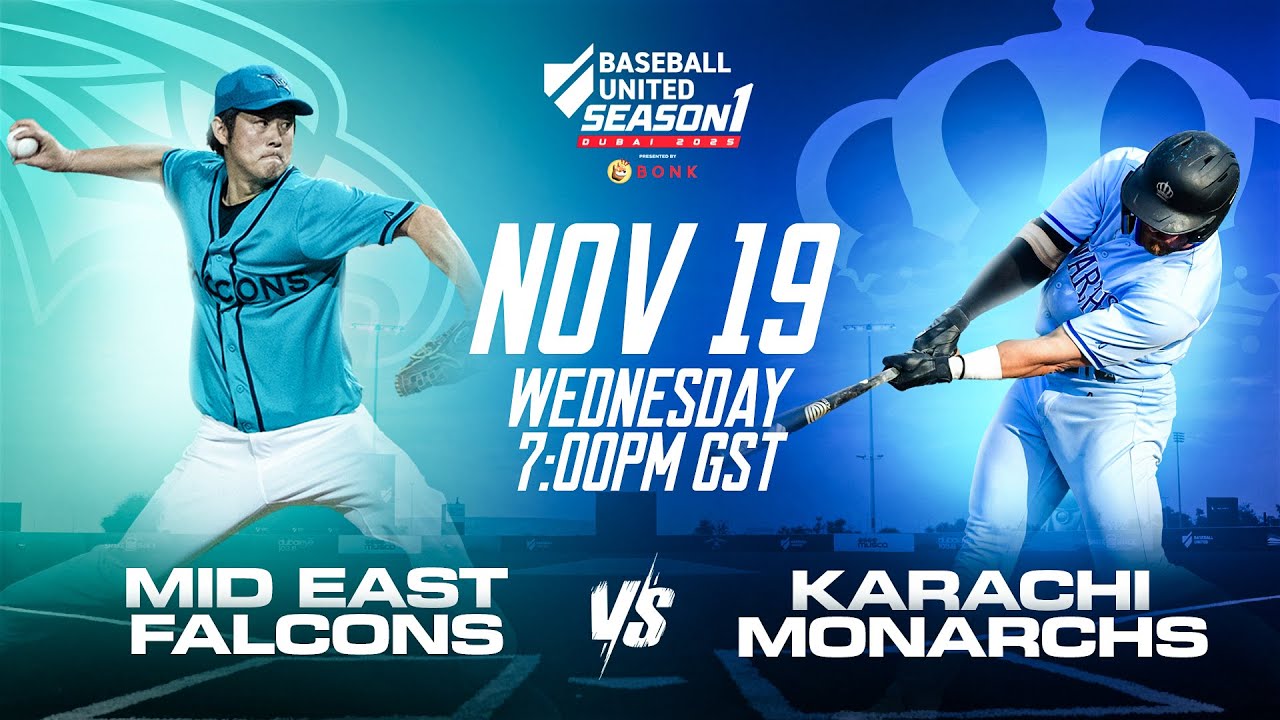 Mid East Falcons vs Karachi Monarchs Live Stream (Nov 19) | 2025 Baseball United Season One