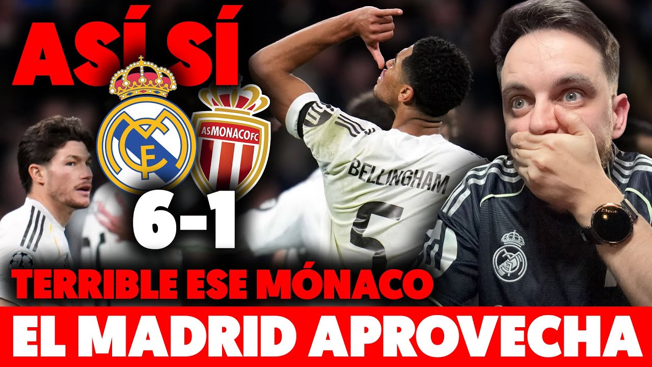 💥EL MADRID se APROVECHA de un MÓNACO TERRIBLE: GANA 6-1 en MODO BORRACHOS ¿OTRO ESPEJISMO?