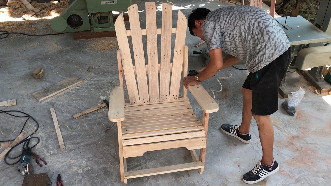 Amazing Woodworking Project Ideas From Old Pallets // Build A Outdoor Rocking Chair - How To, DIY!