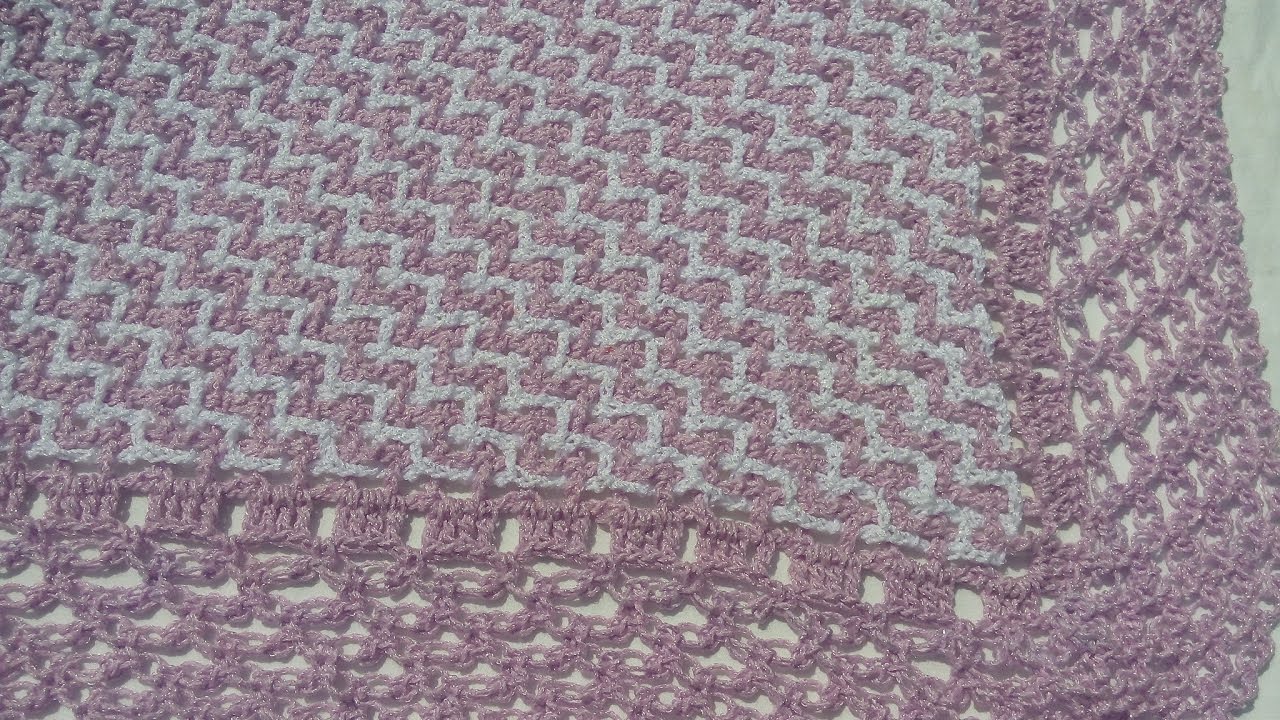 Cobija en zig zag a crochet
