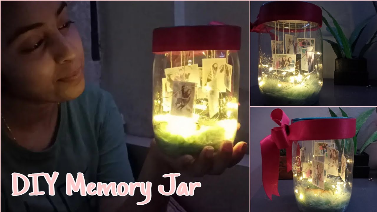 Fairy lights mason jar diy/ photo lighting jar/ Mason jar decorations/ Memory jar diy