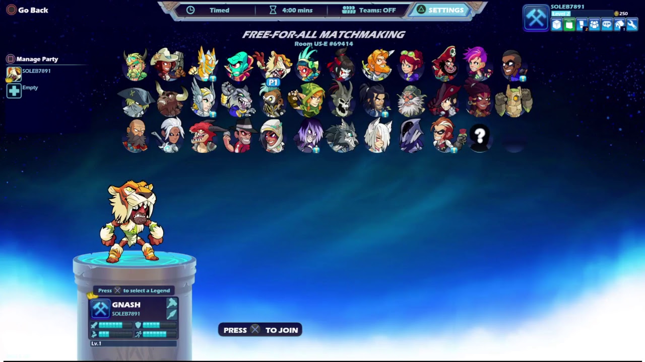 BRAWLHALLA Gameplay (Captured via PS4 Pro)  | 1080p/60fps