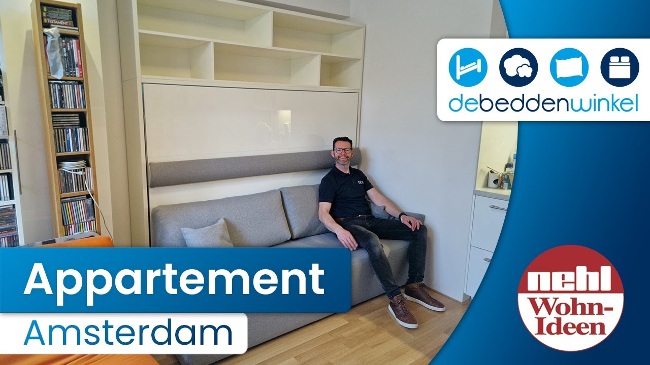 Opklapbed / Bedkast | 2wei Raum Wunder | Opklapbed met Bank | perfect voor in kleine ruimtes