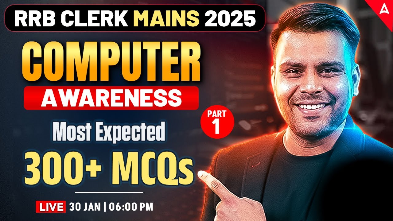 RRB Clerk Mains 2025 | Computer Awareness | Most Expected 300+ MCQs | By Vivek Pandey Sir