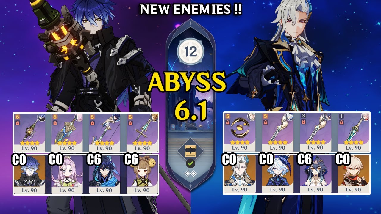 NEW Spiral Abyss 6.1 | C0 Flins Lunar Charged & C0 Neuvillette Freeze | Genshin Impact 【原神】