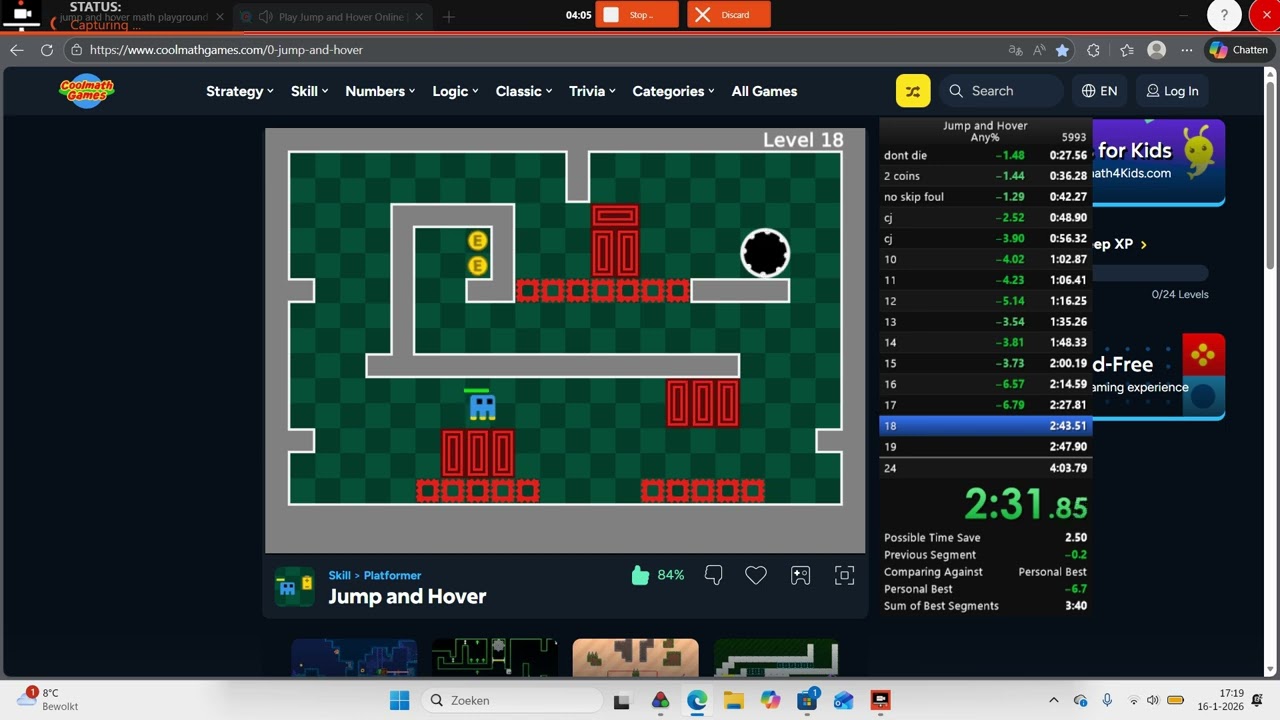 Jump and hover speedrun in 3:59.200 2nd place 