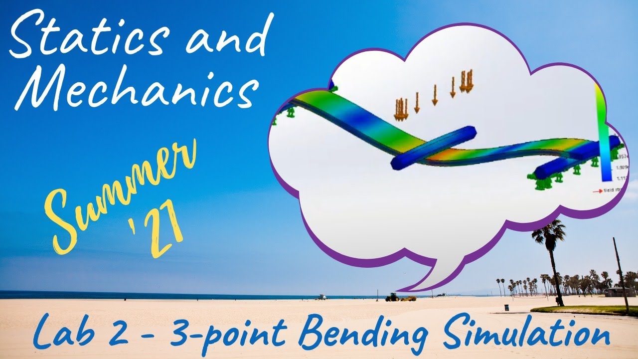 Statics and Mechancis | 3-point Bend Simulation | Solidworks
