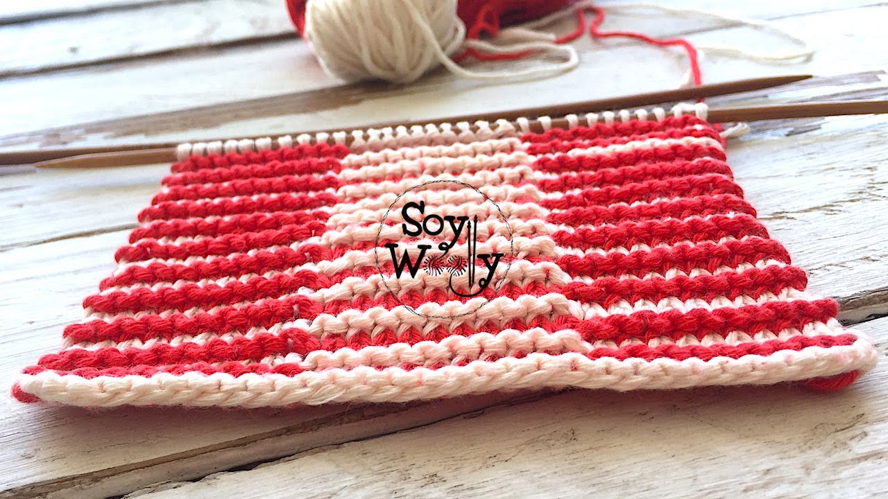 Cómo crear el Tejido Sombra o  Ilusión en dos agujas (con sólo derecho y revés) -  Soy Woolly