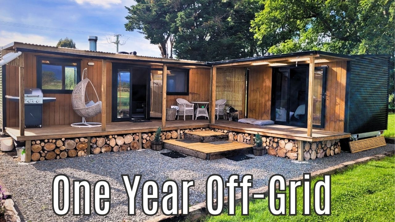 One Year Off-Grid: Couple Builds Tiny House Homestead (Full Transformation)